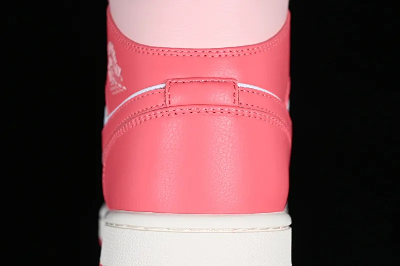 All categories Air Jordan Jordan series basketball shoes Air Jordan 1 Mid Air Jordan 1 Mid AJ1 Joe 1 white and pink mid-top cultural and casual sneakers BQ6472-186